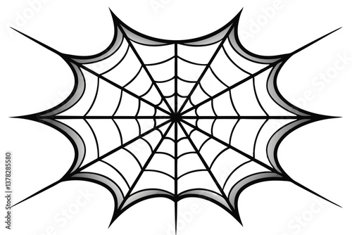 Black and Grey Cobweb with Transparent Background for Halloween Season