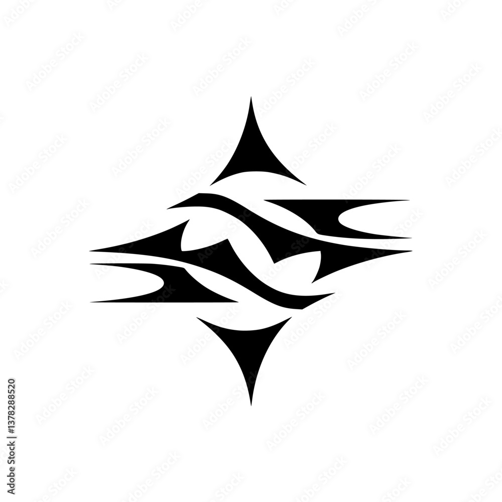 Fototapeta premium Abstract Tribal Symbol Design, Geometric and Minimalist, Vector Illustration