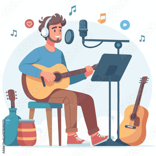 music, song, musician, composer, sound, guitar, instrument, writer, artist, entertainment, creative, background, performance, writing, studio, acoustic, guitarist, concert, man, room, lyrics, musical,