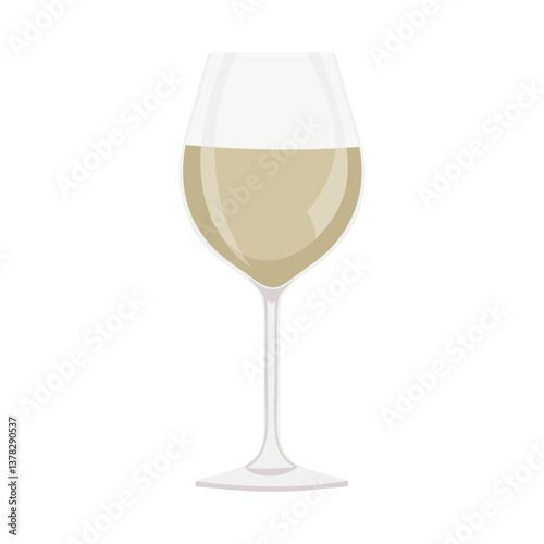 A Glass of Refreshing White Wine Against a Clean White Background