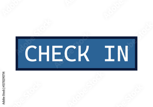 Botón azul en rectángulo con texto de check in 