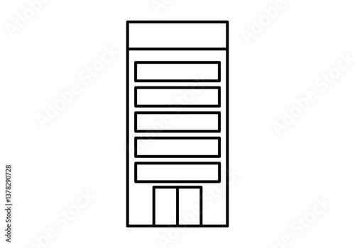 Icono negro de rascacielos o edificio de negocios