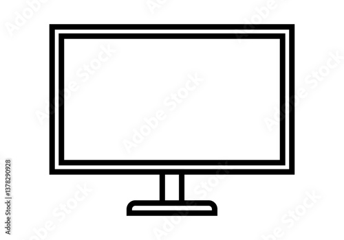Icono negro de pantalla de televisión 