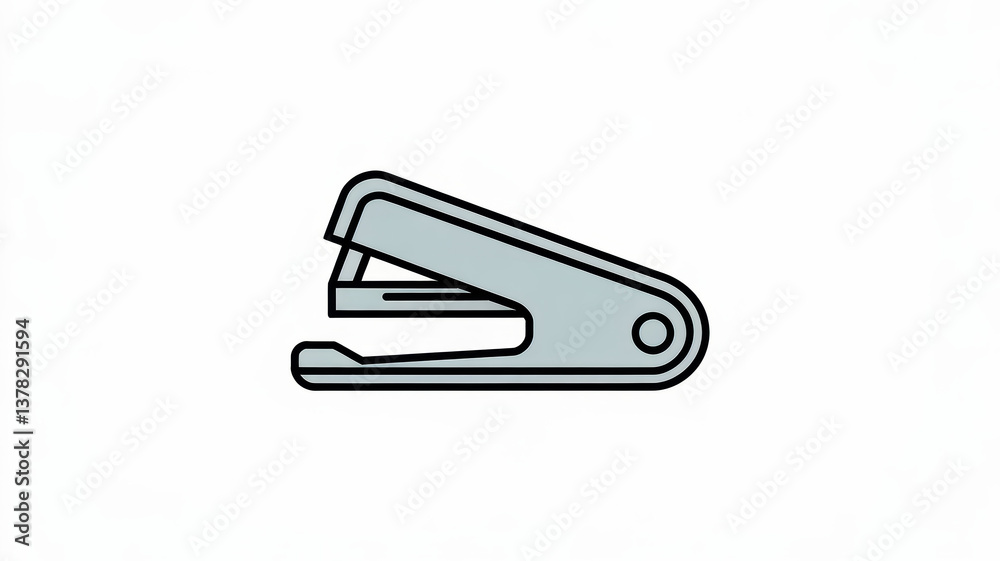 Black stapler icon isolated on light background, vector illustration of classic office stapler tool, minimal desk supply symbol, modern flat design for stationery Black stapler icon isolated on light background, vector illustration of classic office stapler tool, minimal desk supply symbol, modern flat design for stationery