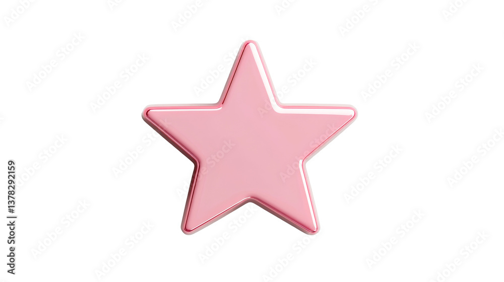 Glossy Pink Star Symbol in High Definition, cut out transparent Glossy Pink Star Symbol in High Definition, cut out transparent