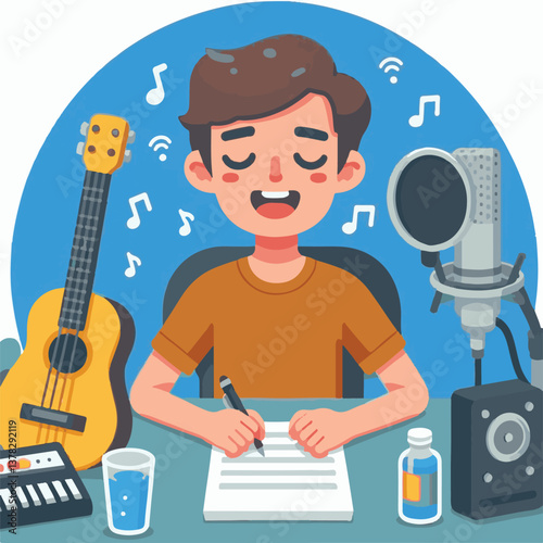 music, song, musician, composer, sound, guitar, instrument, writer, artist, entertainment, creative, background, performance, writing, studio, acoustic, guitarist, concert, man, room, lyrics, musical,