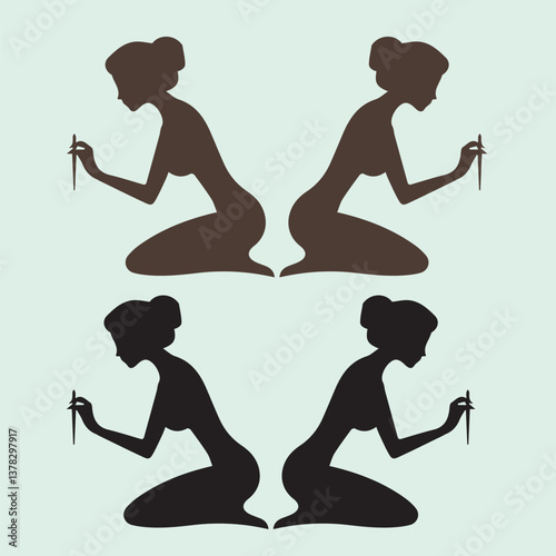 Silhouette of a sexy girl	
