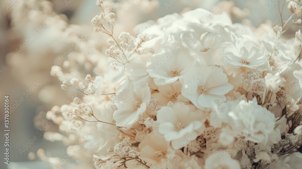 Fototapeta premium Elegant Bouquet of Creamy White Flowers