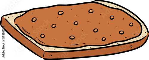 Illustration of peanut butter on bread
