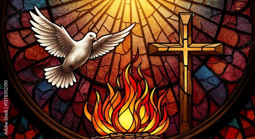 Photos of background and flyer for pentecost
