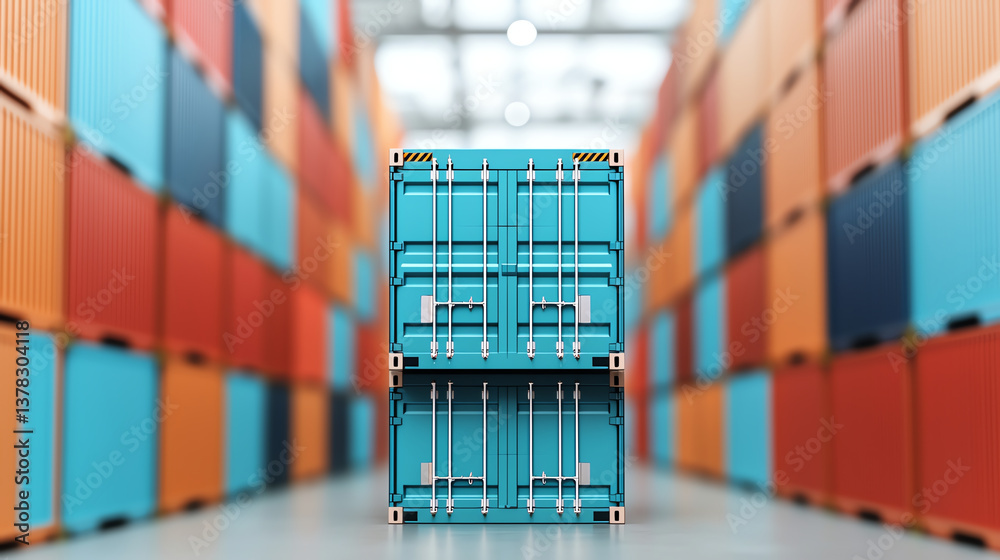 Fototapeta premium Efficient supply chain management relies on logistics technology to optimize container storage and enhance operations