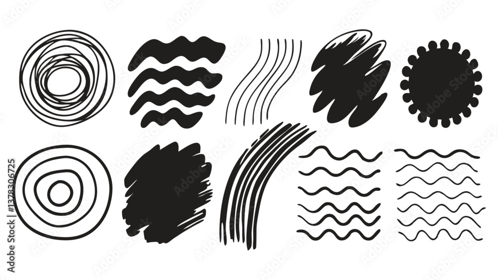 Obraz premium Retro Ink Blot Starburst Designs