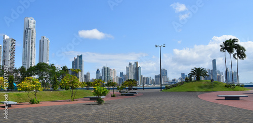 A park on the Cinta Costera promenade, Panama City