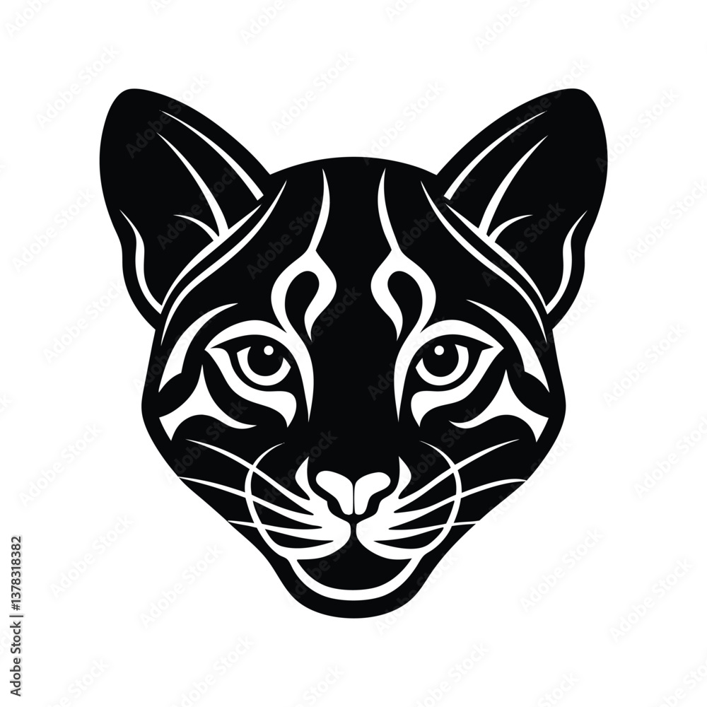 ocelot-head-vector-silhouette ocelot-head-vector-silhouette