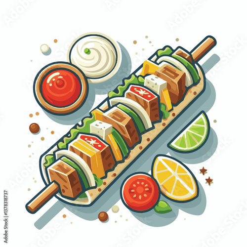 souvlaki, meat, greek, food, cuisine, meal, grilled, kebab, traditional, dinner, pork, chicken, background, lunch, grill, roasted, mediterranean, skewer, snack, plate, pita, onion, barbecue, dish, del