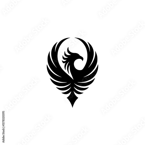 Black Phoenix Logo on White: Emblem of Rebirth & Resilience