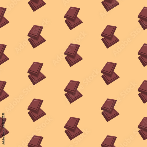 Chocolate Pattern background. dark chocolate bar seamless pattern background. Chocolate Seamless Pattern background.