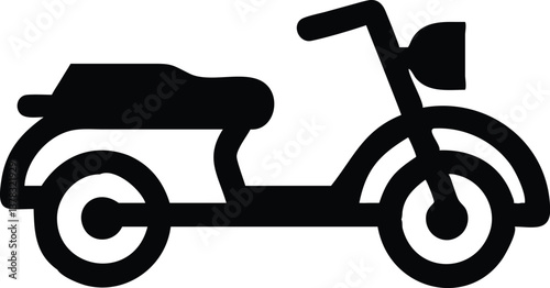 Scooter Silhouette, Minimalist Motorcycle, Modern Vehicle Icon, Transparent Background