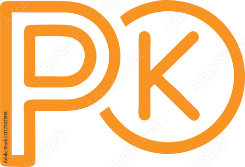 pk initial monogram with letter creative logo