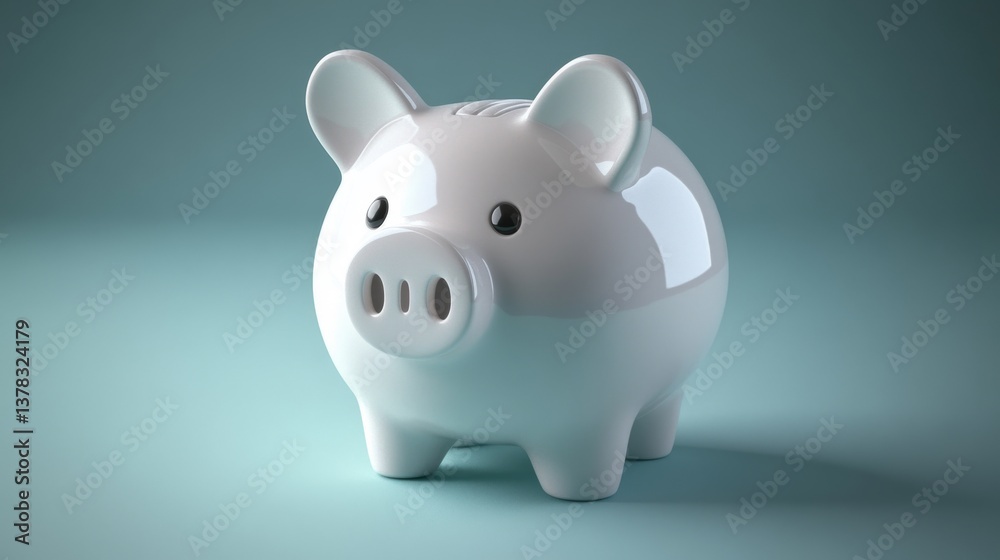 A pale green backdrop features a minimalist white piggy bank, symbolizing budget control, financial planning, and saving, ideal for monetary themes A pale green backdrop features a minimalist white piggy bank, symbolizing budget control, financial planning, and saving, ideal for monetary themes