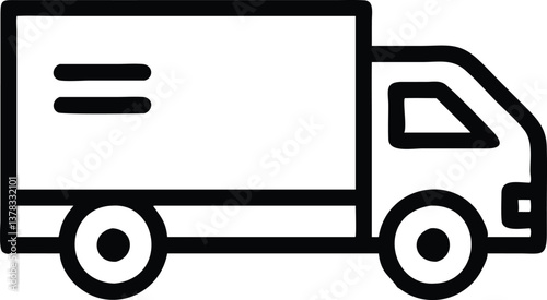 Delivery Truck Outline with Transparent Background and Cargo Space