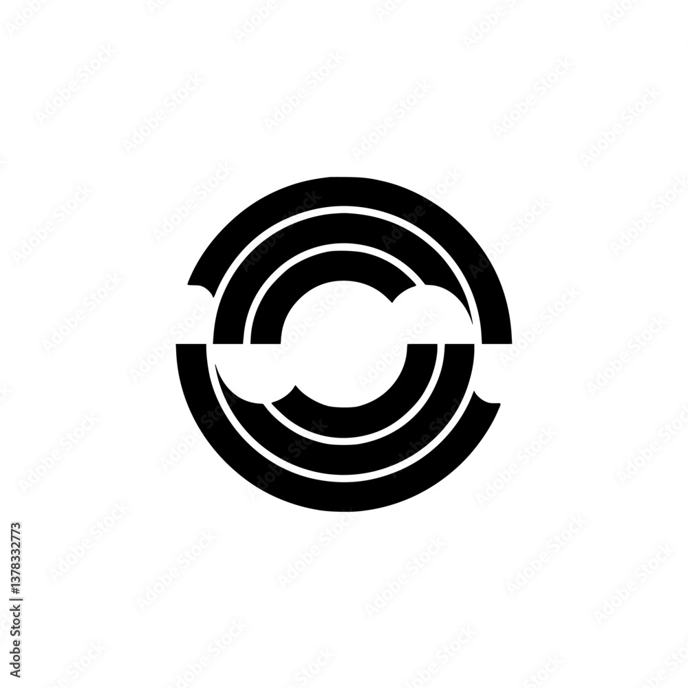 Abstract Graphic: Segmented Circle Design on Cream Background Abstract Graphic: Segmented Circle Design on Cream Background