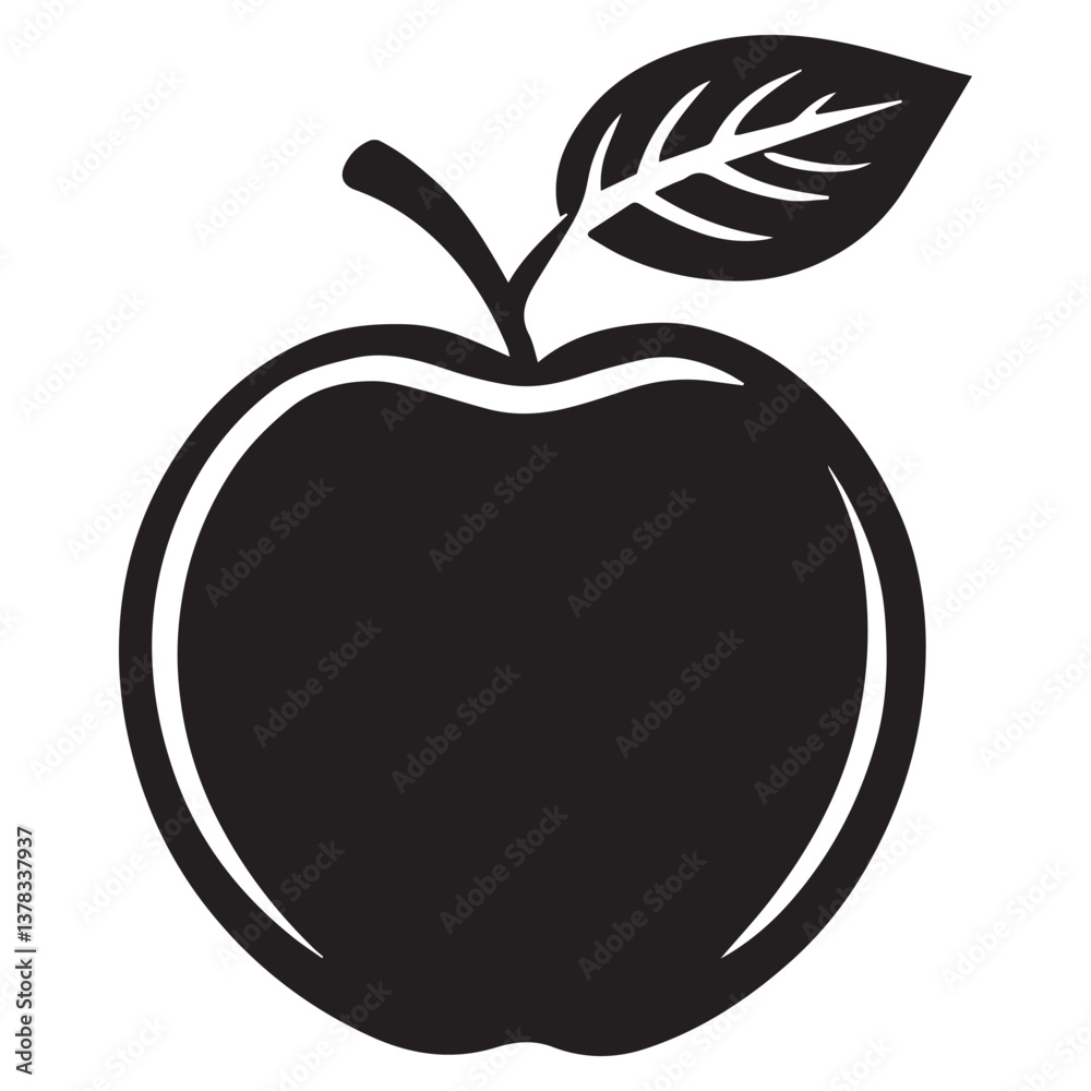 Apple Silhouette, Apple fruit flat icon, apple symbol. black silhouette isolated on white. vector outline icon Apple Silhouette, Apple fruit flat icon, apple symbol. black silhouette isolated on white. vector outline icon