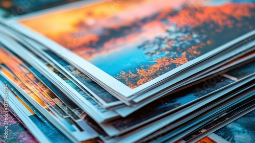 Stack of Printed Photographs, Memories, and Travel Photography