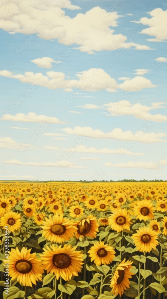 Fototapeta premium Sunflower field sunflower landscape outdoors.