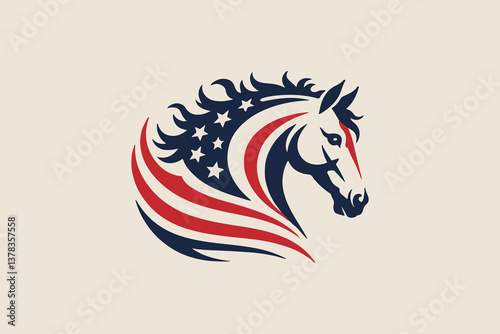 Wallpaper Mural patriotic horse Black and White Vector Torontodigital.ca