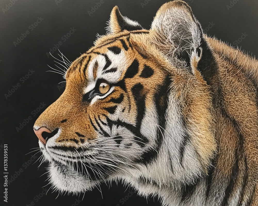 Obraz premium Tiger close-up, fierce tiger,