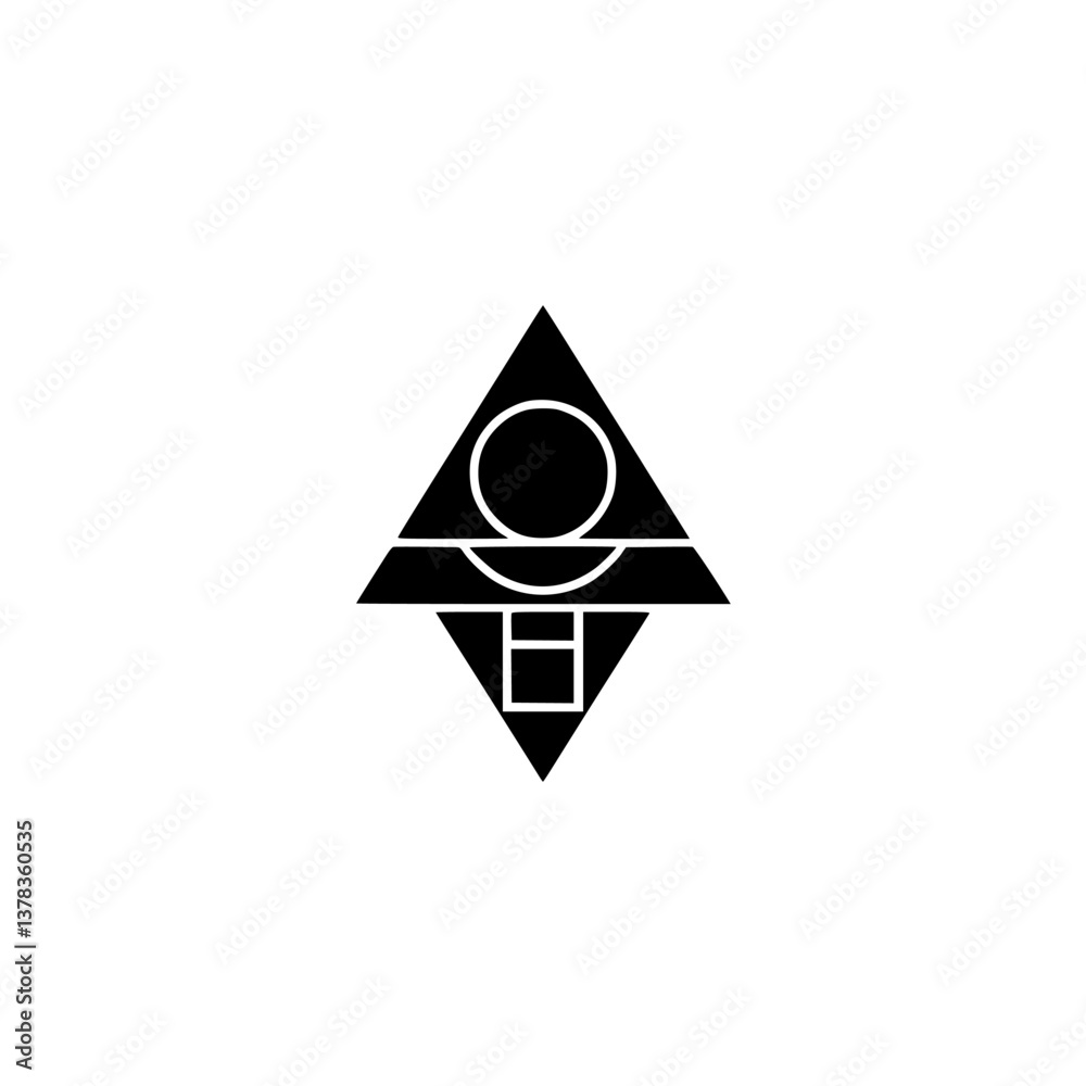 Fototapeta premium Abstract Geometric Symbol in Black and White