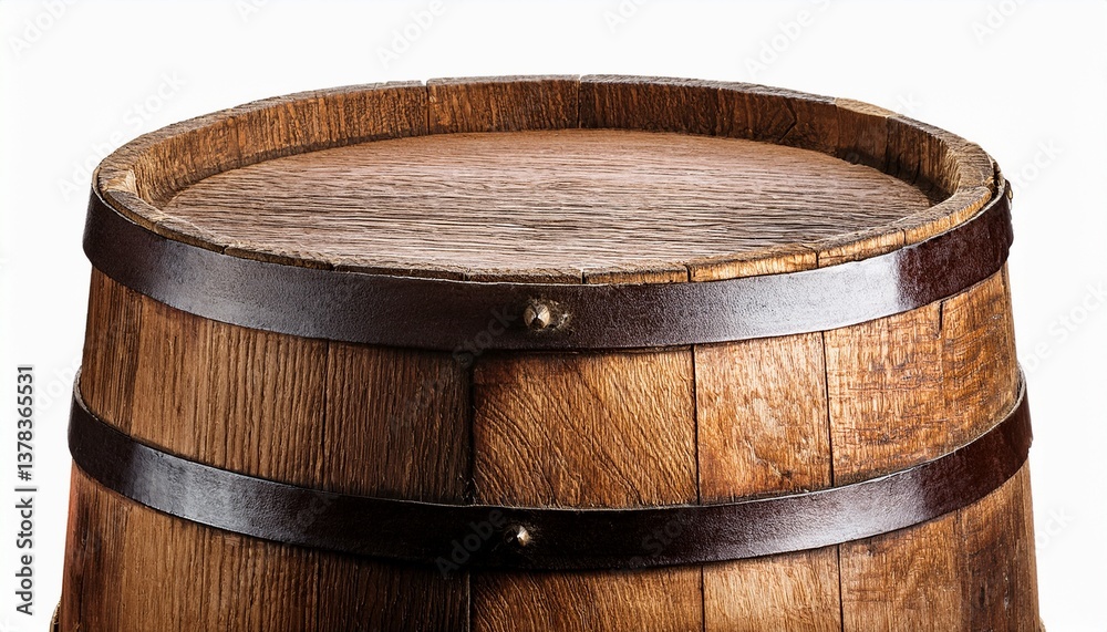 Fototapeta premium old wooden barrel isolated on transparent background