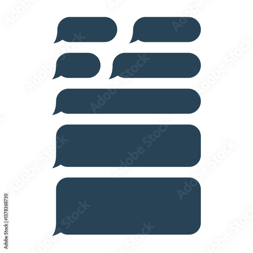 Different Shape Message Bubbles in Blue and Grey - Chat and Speech Bubble Icons
