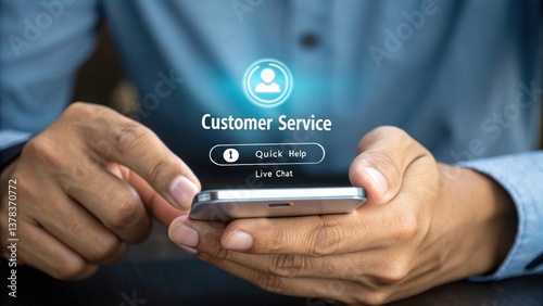 Hands holding mobile phone with 