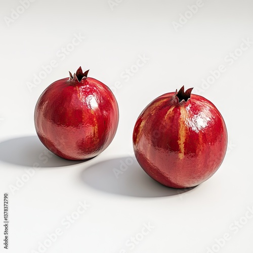 Two vibrant pomegranates photo