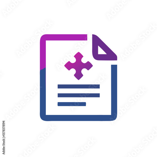 a document with puzzle icon on it, symbolizing solutions. A close-up of a document with a puzzle piece symbol on it, hinting at the need for solving problems