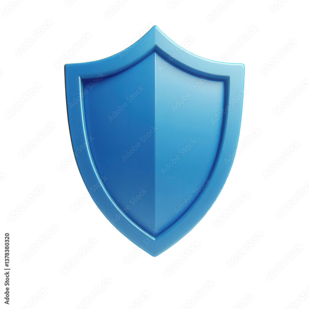 A light blue, three-dimensional shield icon. transparent background A light blue, three-dimensional shield icon. transparent background