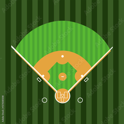 Baseball Softball field flat vector illustration eps 10
