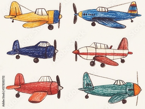 vector set of airplane