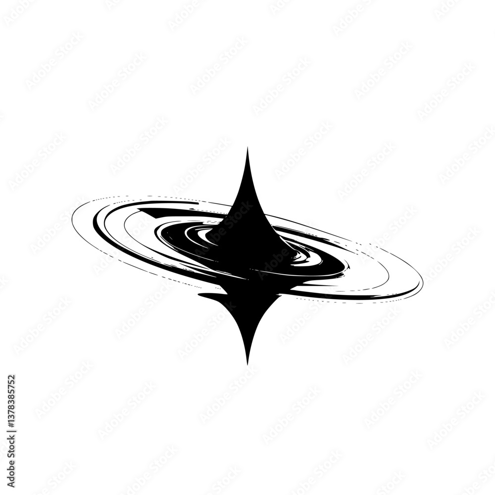Fototapeta premium Minimalist Black Gloss Form on White: Modern Abstract Art