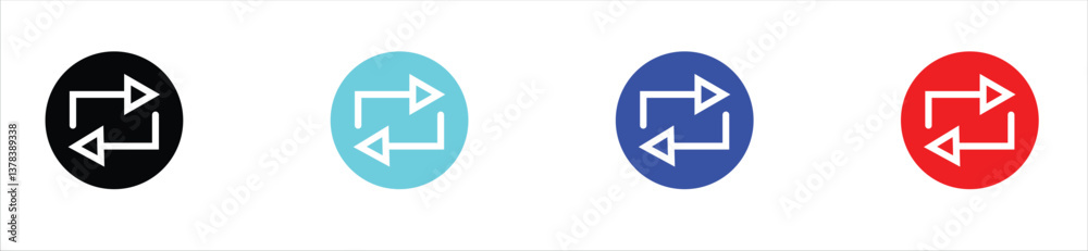collection of Refresh icon, sync repeat and reload arrow icon symbol convert button sign. vector stock. collection of Refresh icon, sync repeat and reload arrow icon symbol convert button sign. vector stock.