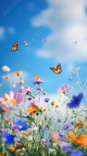 Obraz na płótnie Aesthetic flower mobile wallpaper butterflies butterfly flowers. w salonie