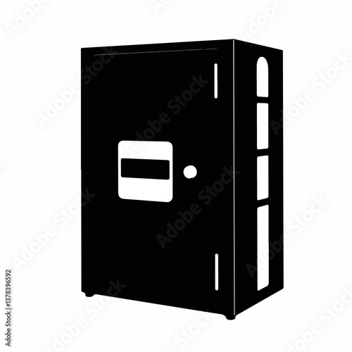 Silhouette of a medicine cabinet on white background, health concept