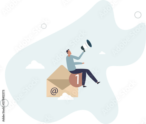 Email marketing, CRM, subscription on web and sending email newsletter for discount or promotion information concept.flat character life .