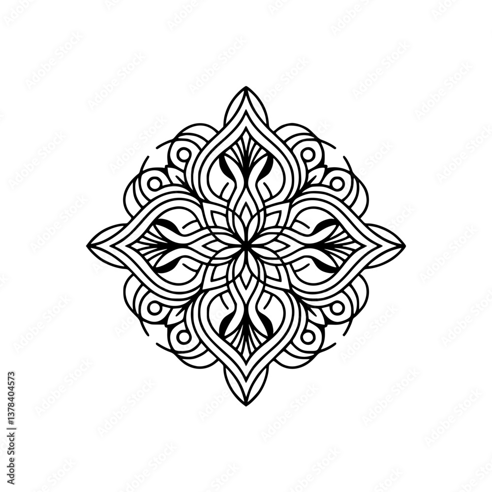 Elegant Black & White Mandala Design on Textured Background Elegant Black & White Mandala Design on Textured Background