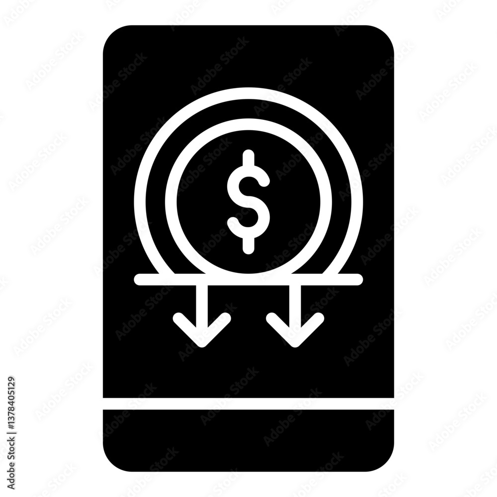 Mobile Deposit Icon. Digital check deposit symbol. Online banking and financial technology - stock vector Mobile Deposit Icon. Digital check deposit symbol. Online banking and financial technology - stock vector