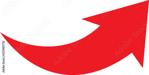 red curved arrow icon for your site design. sign for direction indication