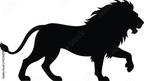 Wallpaper Mural Lion Silhouette Walking Roaring with Power Isolated on Transparent Background Design Torontodigital.ca