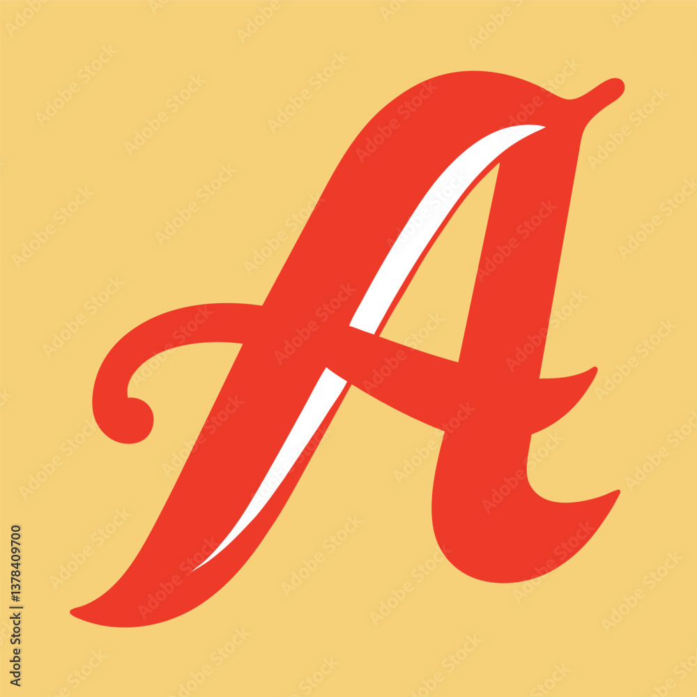 letter A brush stroke typography coler black vector letter A brush stroke typography coler black vector